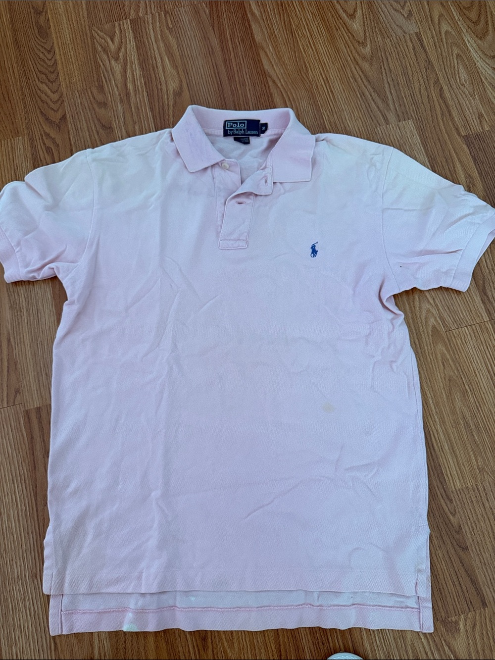 Polo by Ralph Lauren Light Pink Men's Polo with Blue Pony